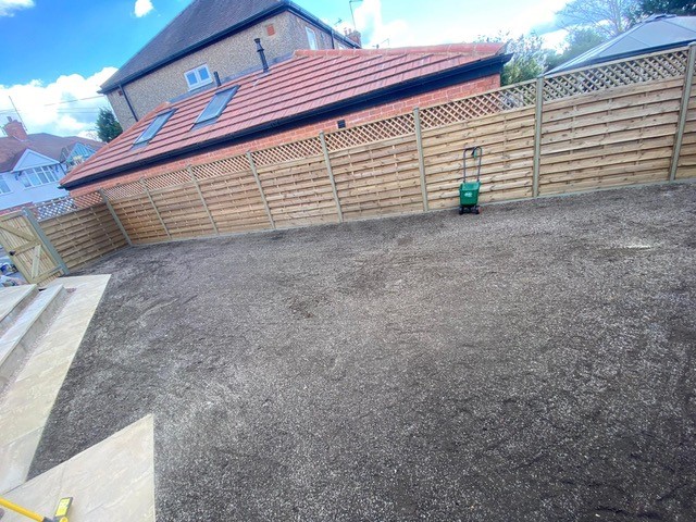 Soil levelled ready for grass seeding - it is not always turf!